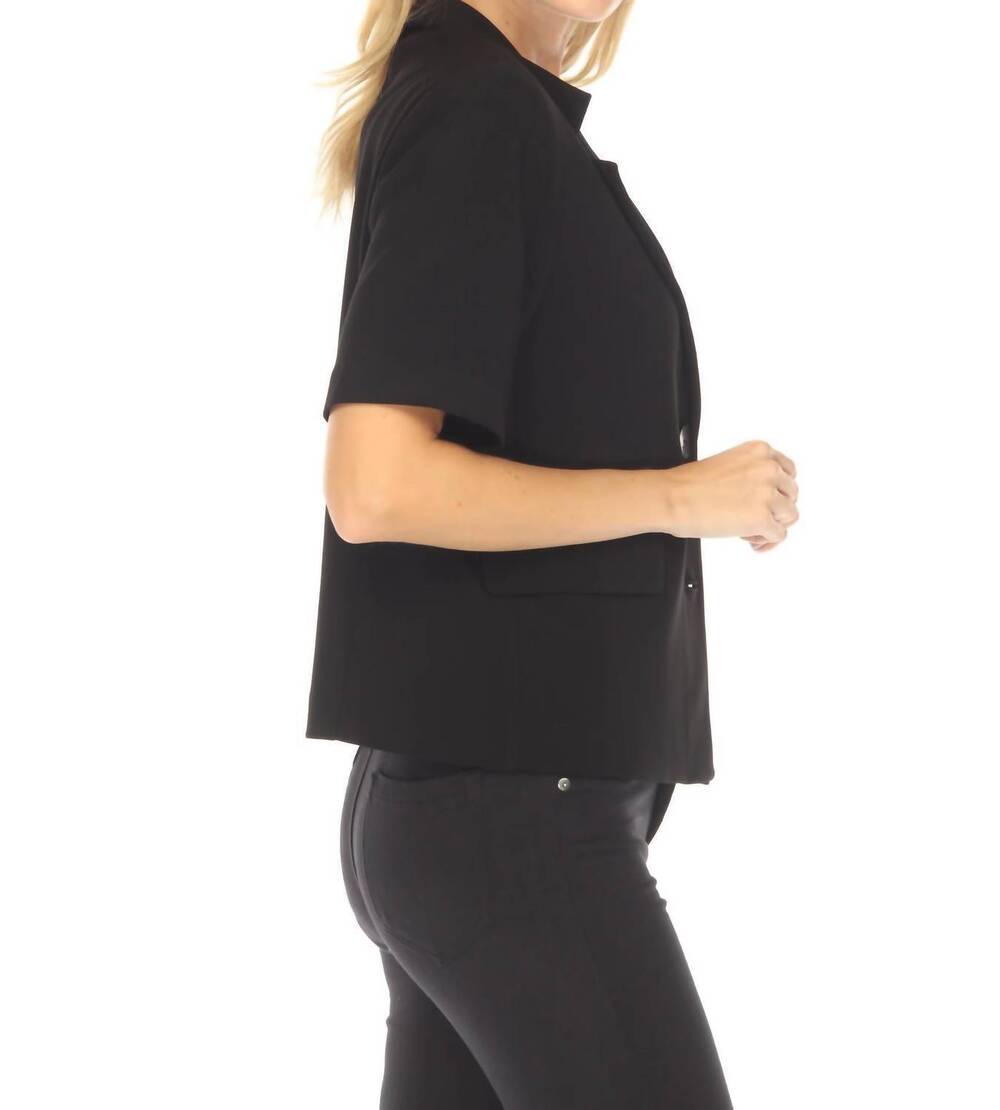 NEW JOSEPH RIBKOFF short sleeve blazer jacket in black - Picture 3 of 7